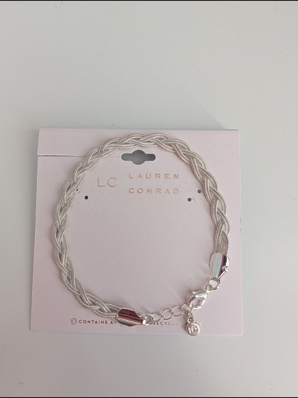 LC Lauren Conrad Silver Braided Mesh Bracelet